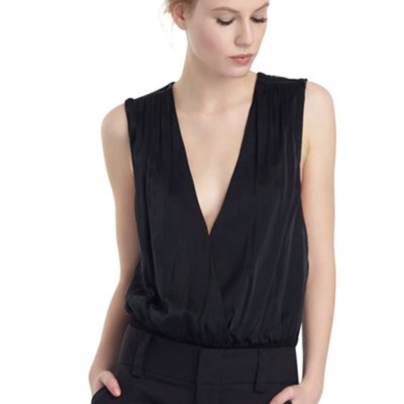Alice + Olivia Tops - New Alice + Olivia Cross Back ZipTrim Bodysuit